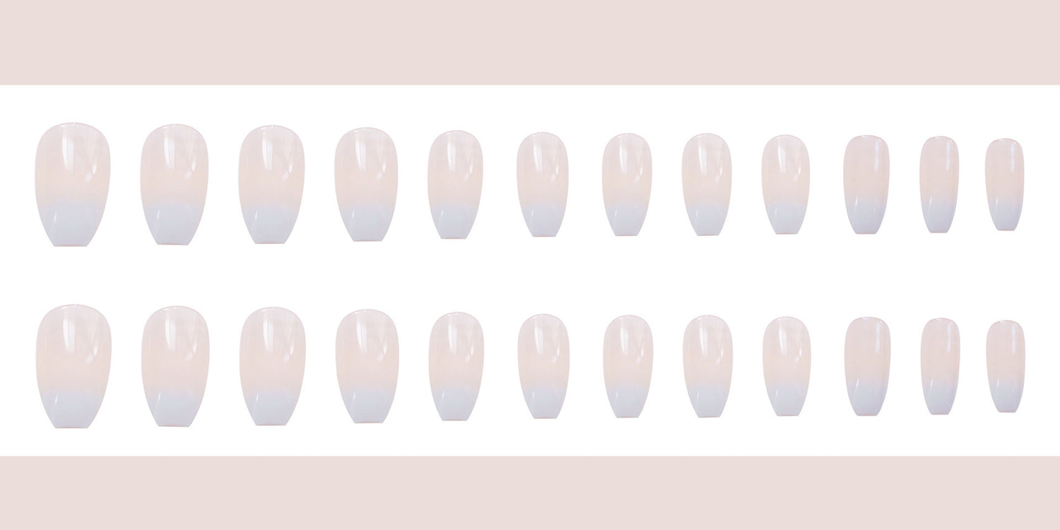 Fashionable Ballet White Gradient False Nails