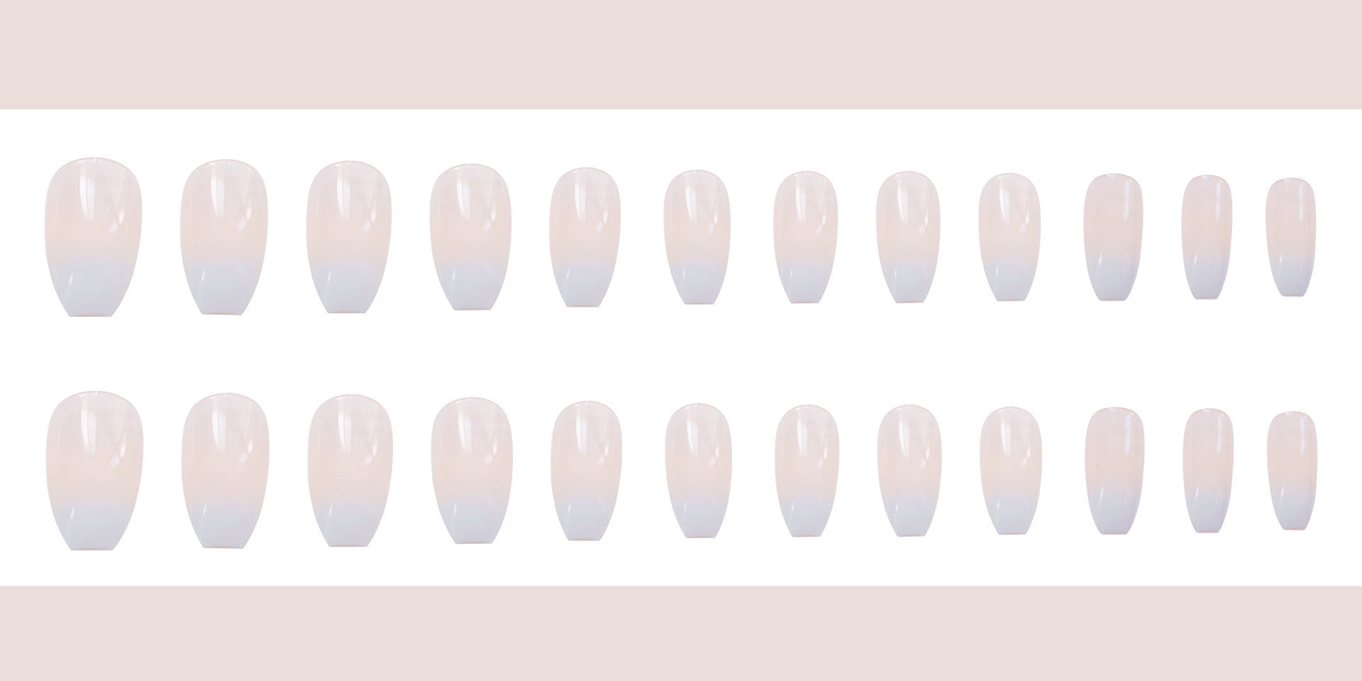 Fashionable Ballet White Gradient False Nails