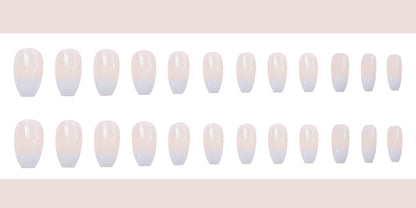 Fashionable Ballet White Gradient False Nails