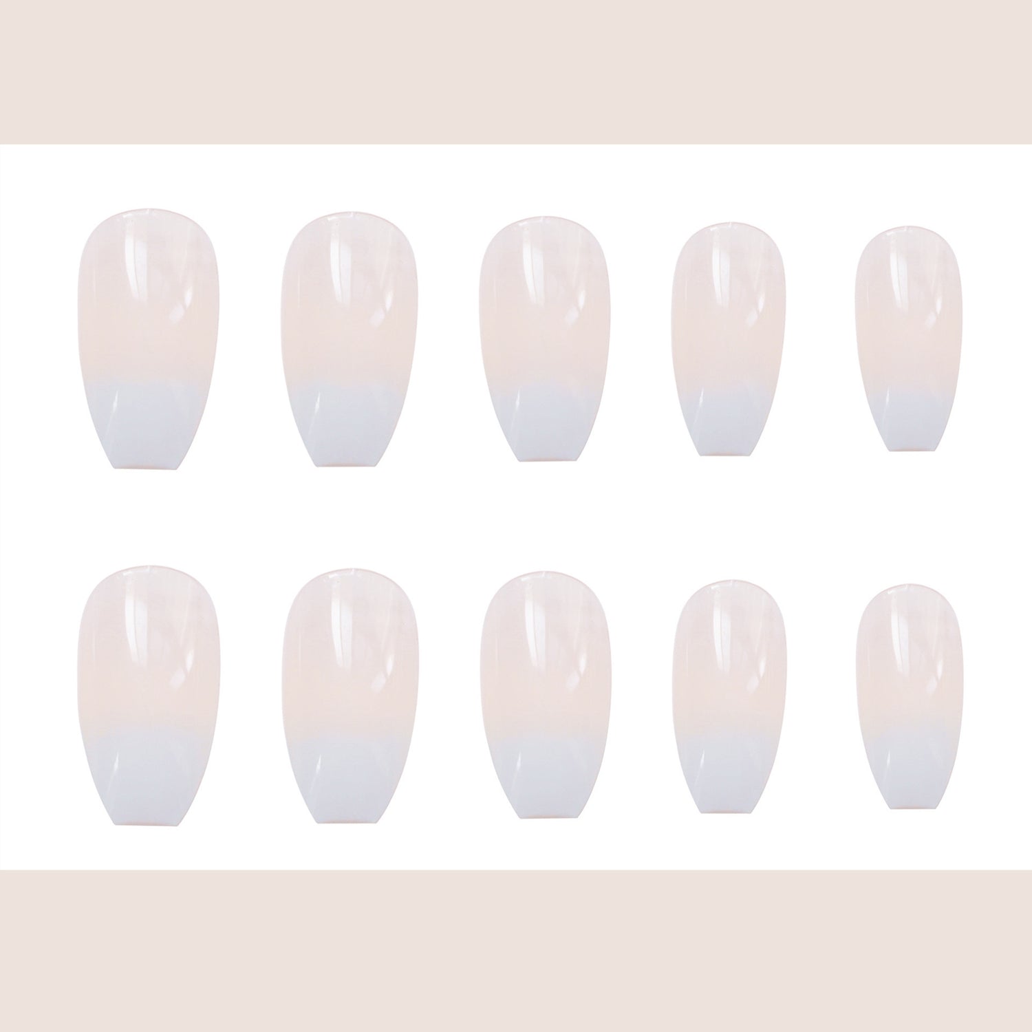 Fashionable Ballet White Gradient False Nails