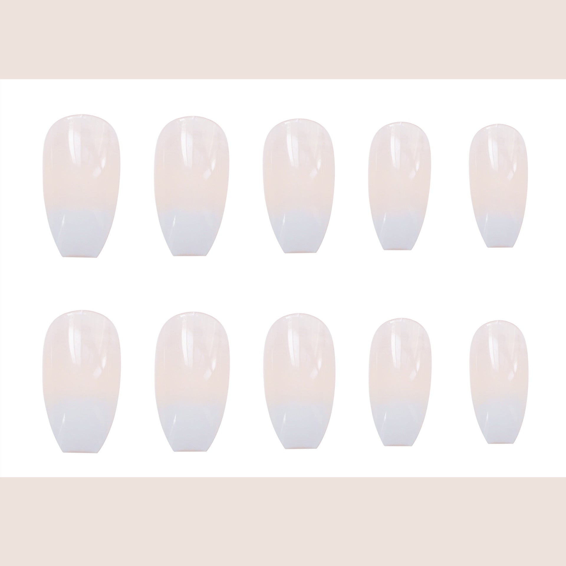 Fashionable Ballet White Gradient False Nails