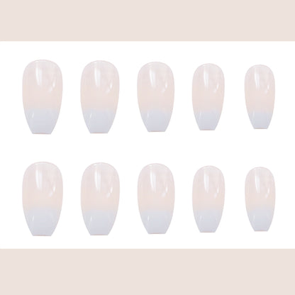 Fashionable Ballet White Gradient False Nails