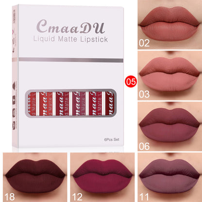 6 Boxes of Matte Non-Stick Lipstick | Long-Lasting &amp; Waterproof