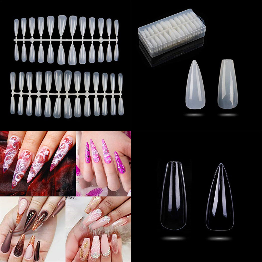 Non-Marketing False Nails - Transparent &amp; Impact-Resistant