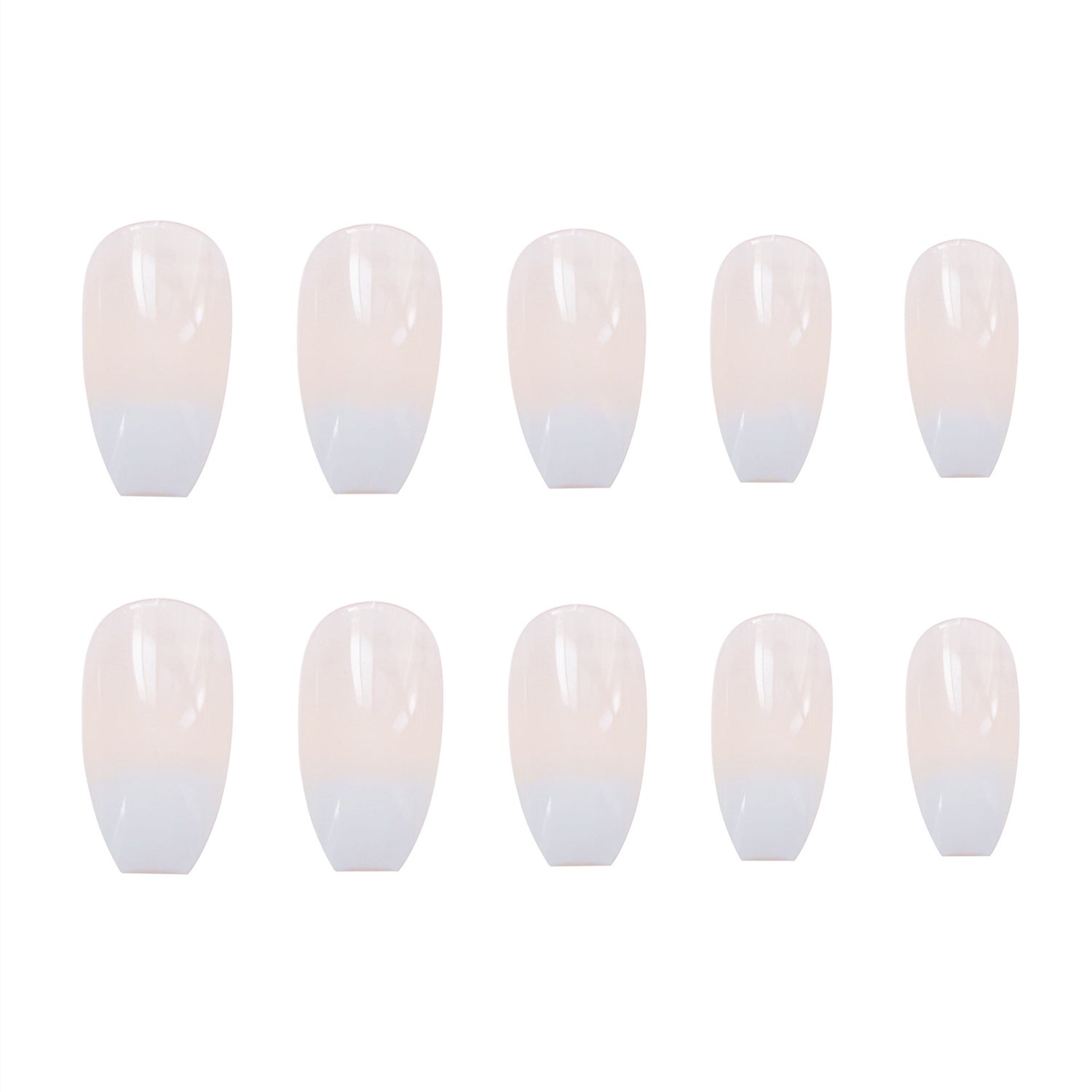 Fashionable Ballet White Gradient False Nails