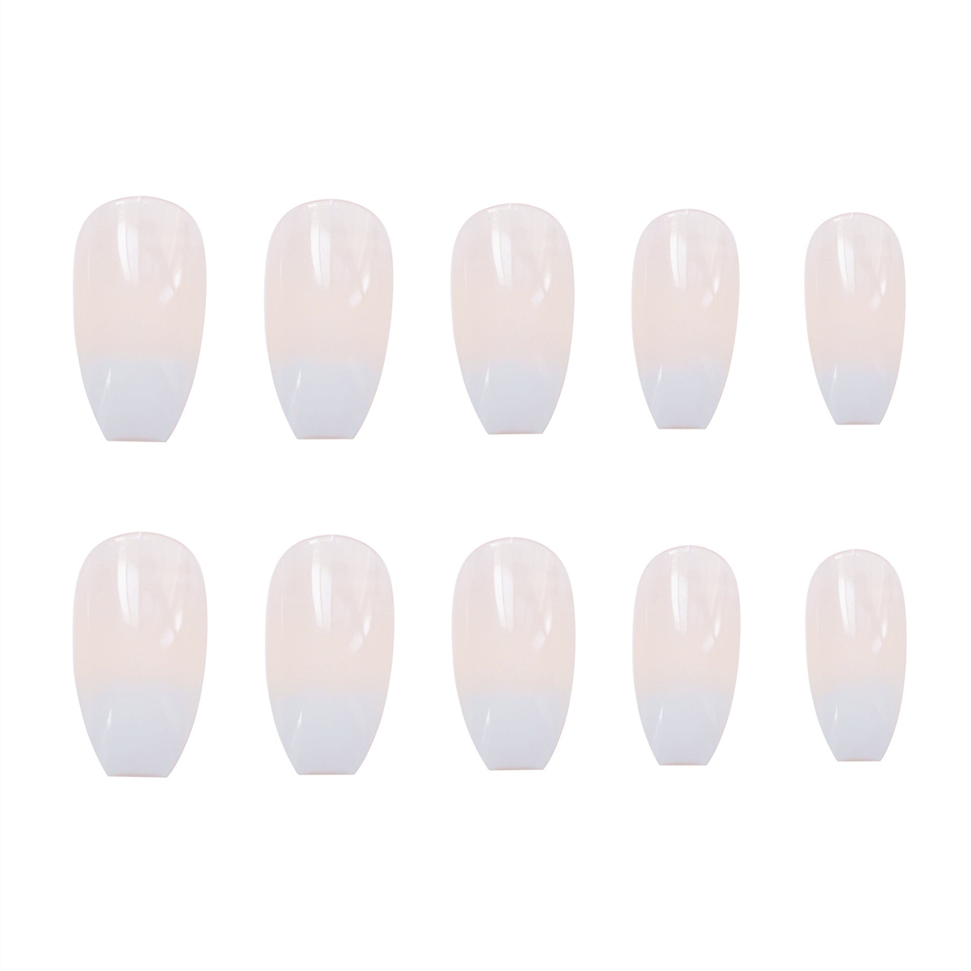 Fashionable Ballet White Gradient False Nails