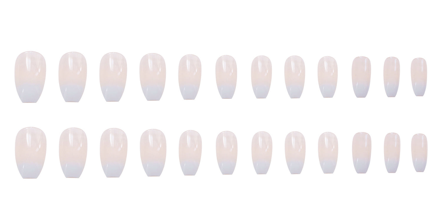 Fashionable Ballet White Gradient False Nails