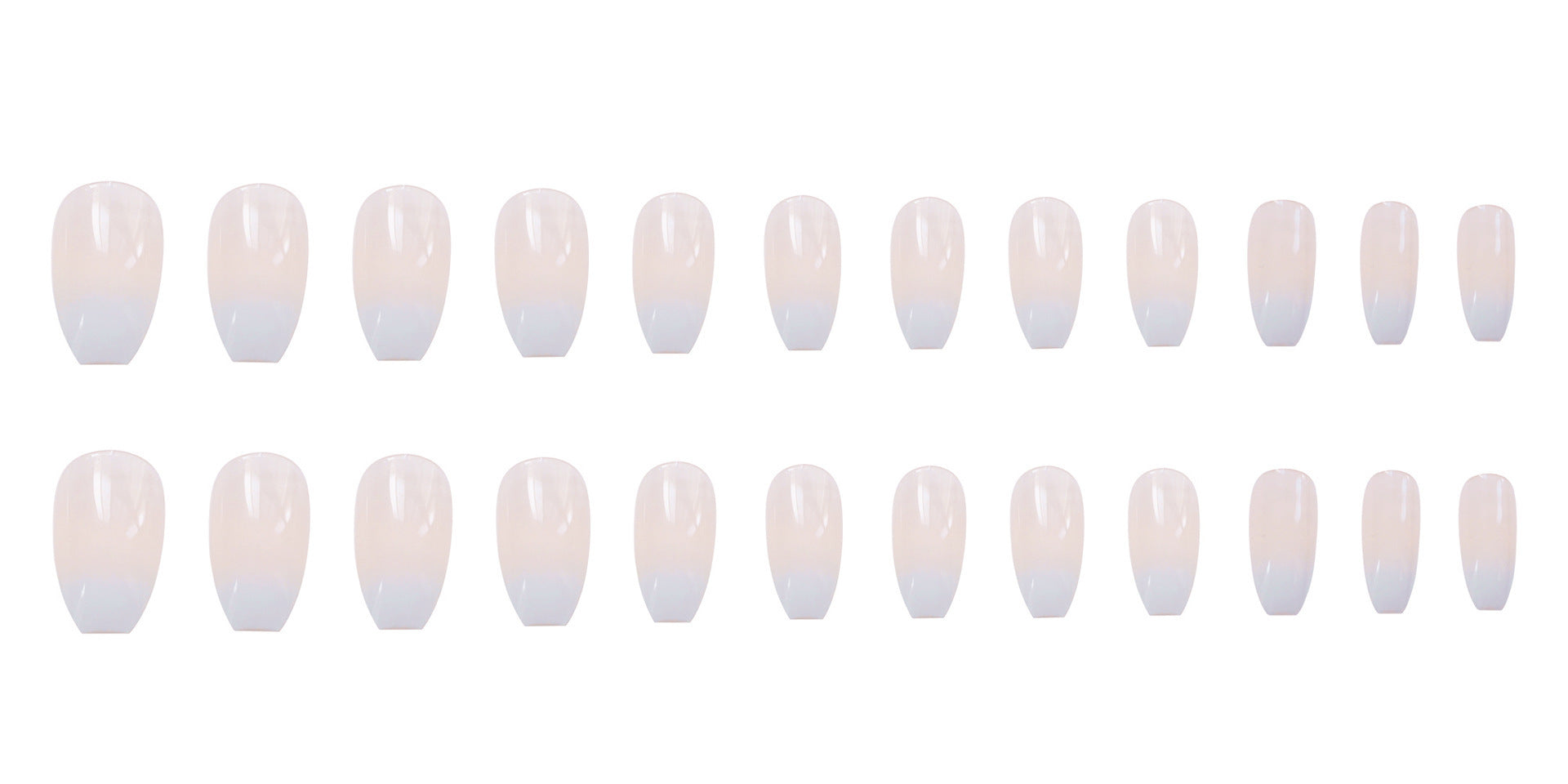 Fashionable Ballet White Gradient False Nails