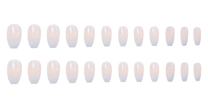 Fashionable Ballet White Gradient False Nails