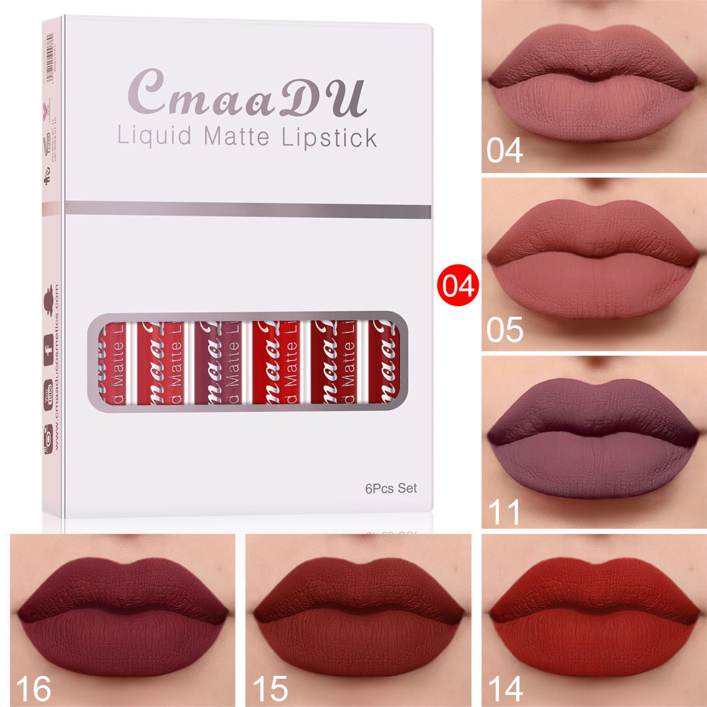 6 Boxes of Matte Non-Stick Lipstick | Long-Lasting &amp; Waterproof