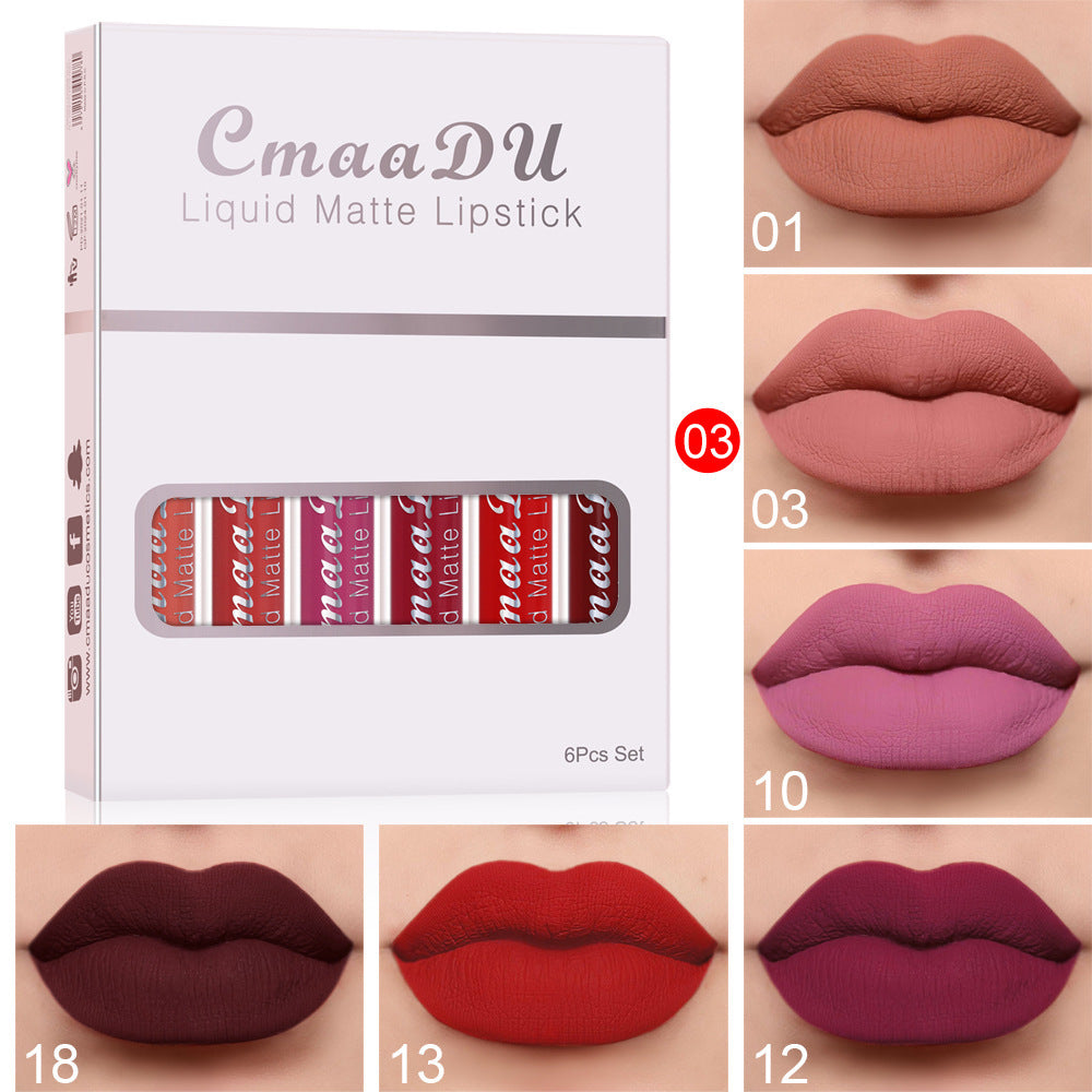 6 Boxes of Matte Non-Stick Lipstick | Long-Lasting &amp; Waterproof