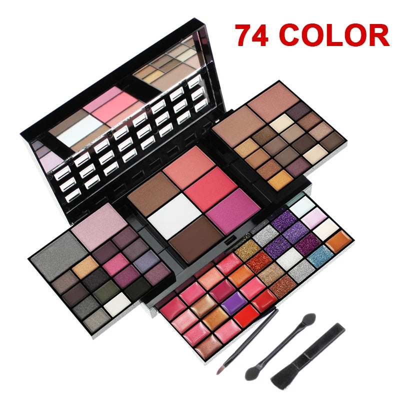 &quot;74-Color Makeup Set | Eyeshadow, Lip Gloss &amp; Blush&quot;