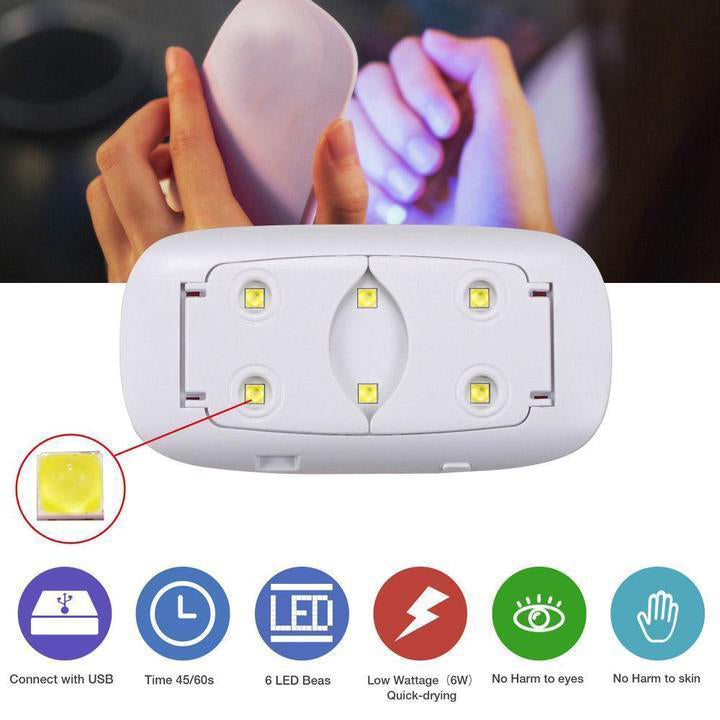 Mini Portable UV Lamp Nail Dryer - Quick &amp; Durable Curing