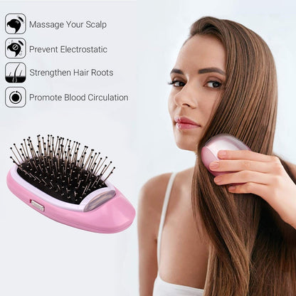 Portable Electric Ionic Hairbrush – Vibrating Scalp Massage